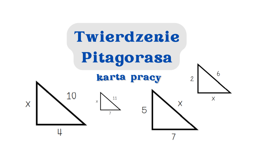 Twierdzenie Pitagorasa - karta pracy