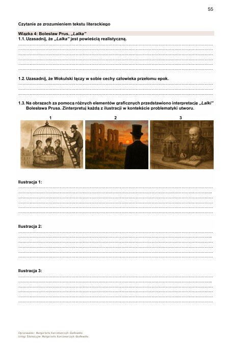 Karty pracy lektury licealne - krytyczne czytanie
