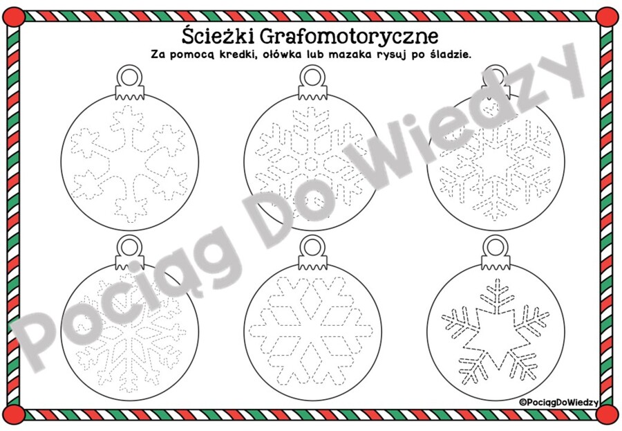Rysowanie po śladzie - dekorujemy bombki