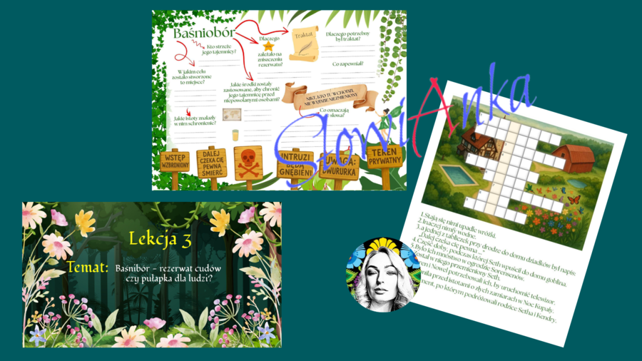 Zestaw materiałów dydaktycznych do omówienia lektury „Baśniobór” Brandona Mulla + PREZENTACJA GRATIS