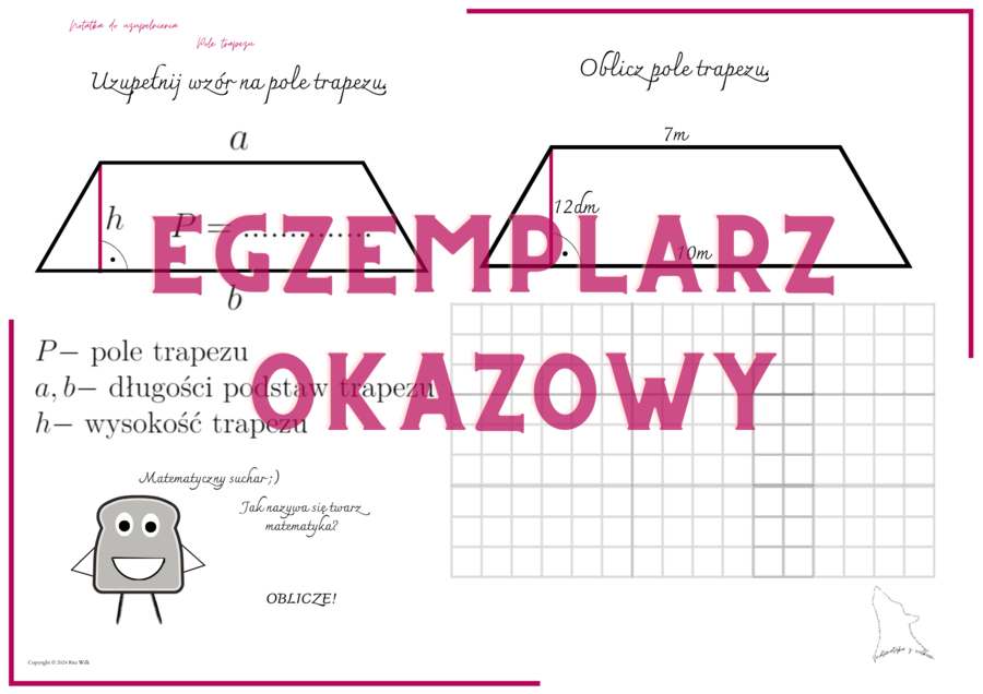 Pole trapezu - notatka do uzupełnienia