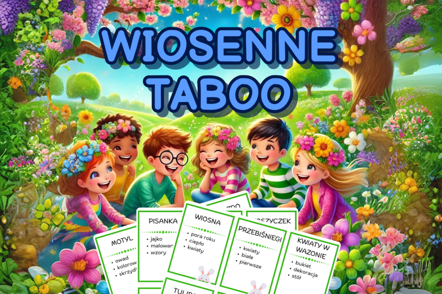 WIOSENNE TABOO - wiosna, Wielkanoc, święta, zając, przerwa, powrót do szkoły, gra