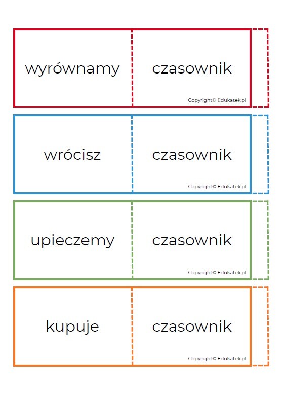 Fiszki - części mowy