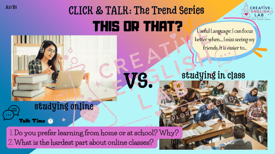 CLICK & TALK: Teens Edition Speaking - This or That (A2/B1) |Prezentacja PDF