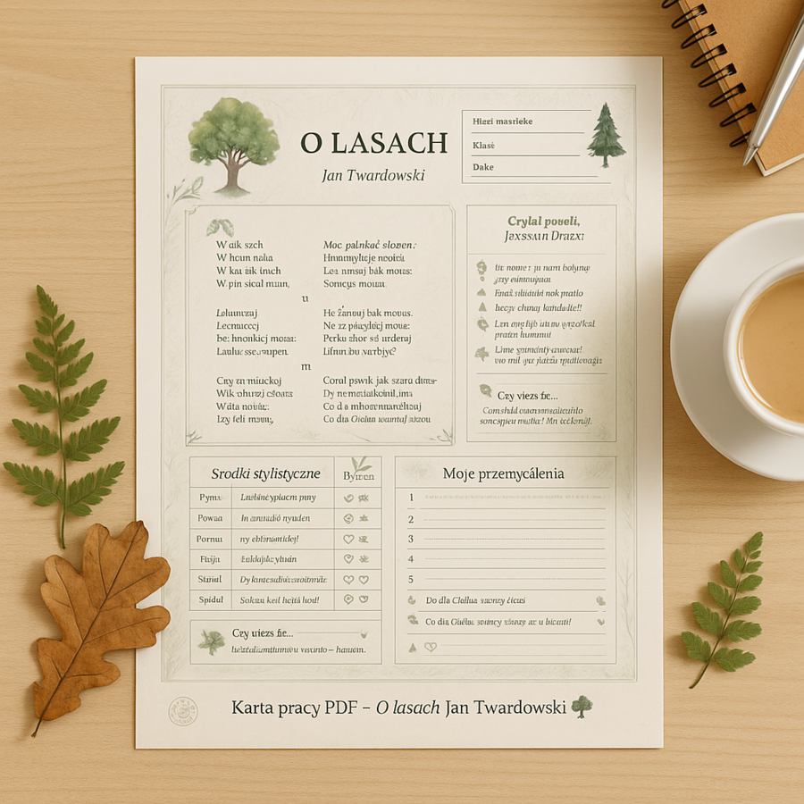 Tekst wiersza "O lasach" - wersja dla ucznia