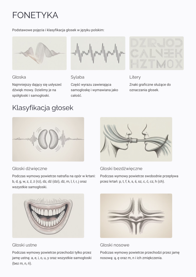 Fonetyka w Pigułce - notatka, karta pracy, klucz