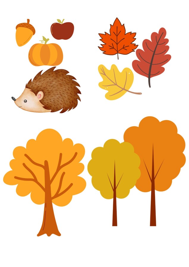 Jesienne okno dekoracja do szatni/ sali