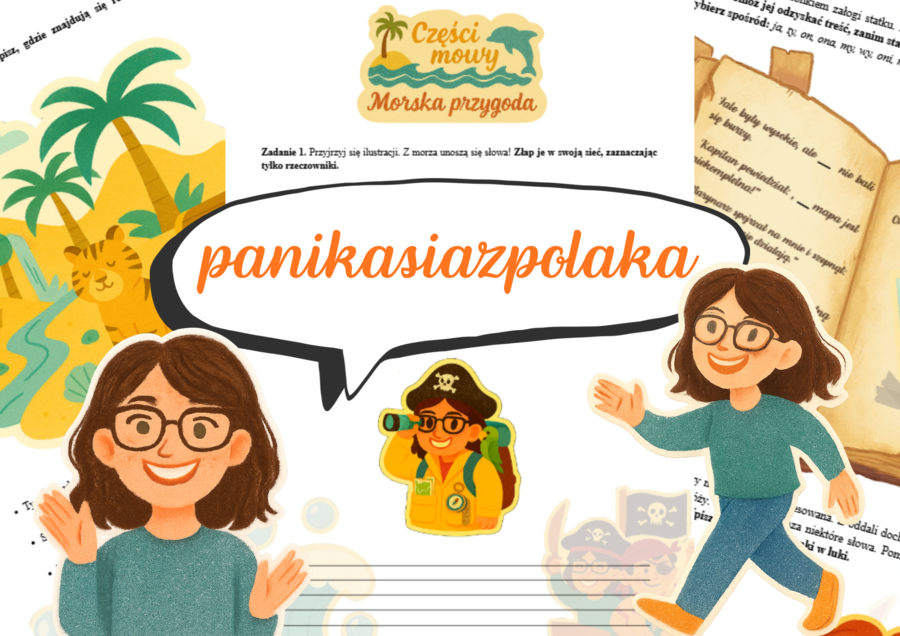 Części mowy- karta pracy "Morska przygoda"