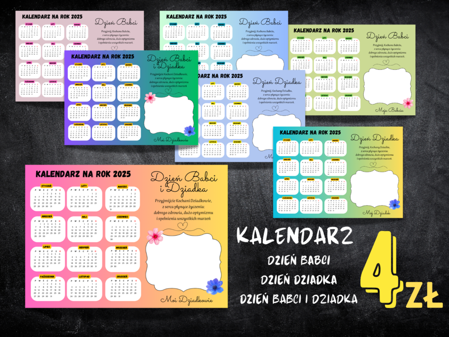 Dzień Babci i Dziadka - kalendarz na 2025 rok