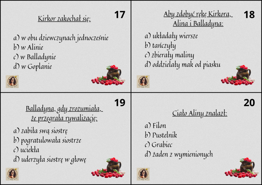 Gra "Prawda czy fałsz" - "Balladyna" Juliusza Słowackiego.