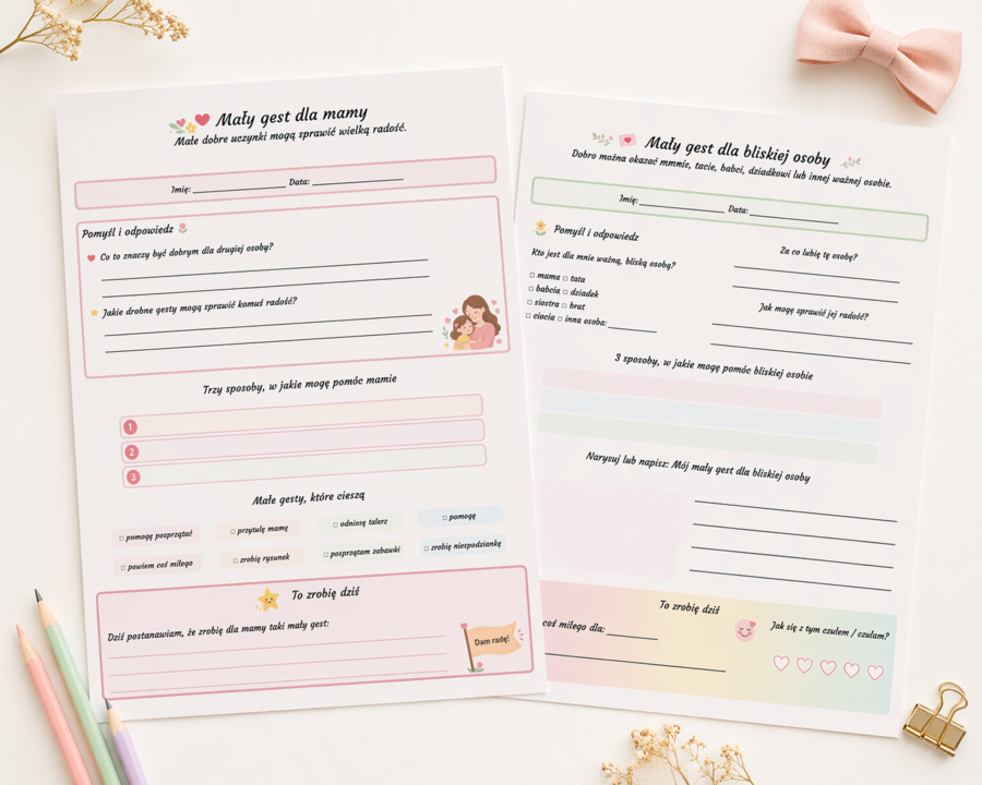 Mały gest dla mamy – karta wychowawcza