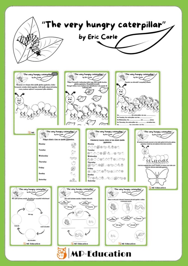 Zadania do ksiażki "The very hungry caterpillar"