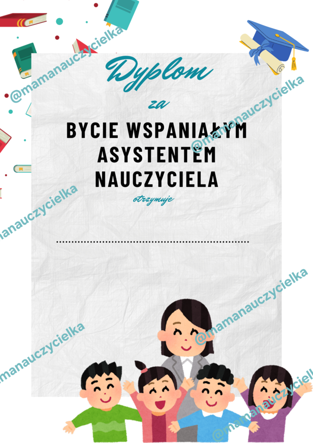 Dyplom za bycie wspaniałym asystentem nauczyciela