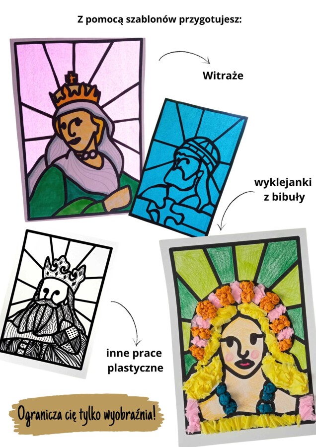 Szablony do prac plastycznych (Władcy Polski) - Historia na kartach