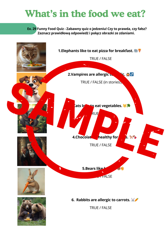 Kids Can  3 unit 4 Karty pracy - What's in the food we eat?