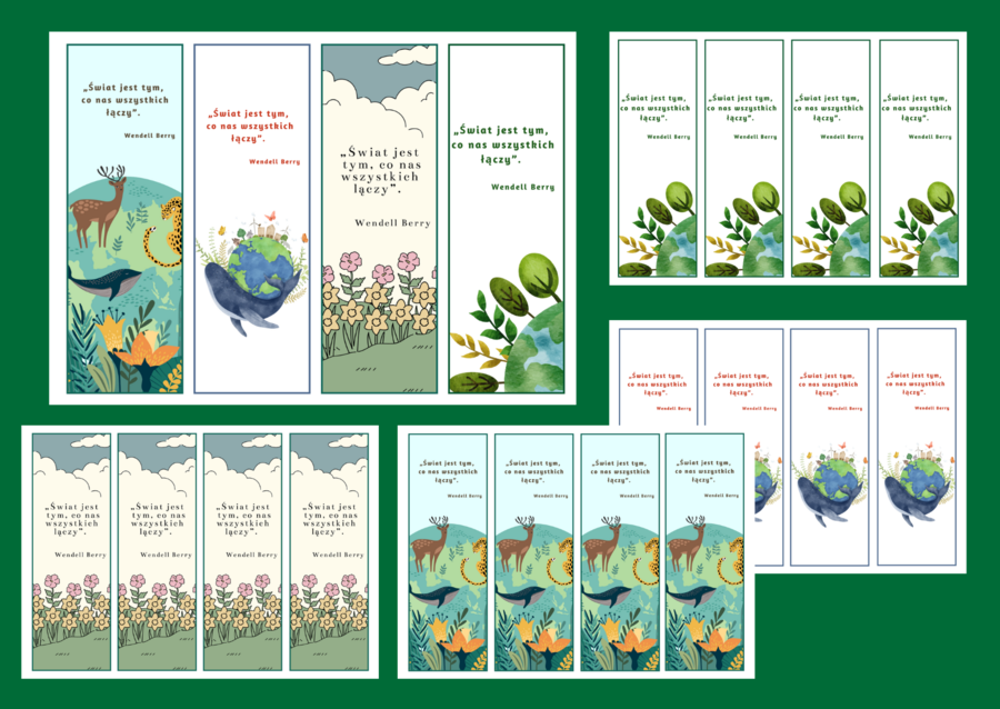 DZIEŃ ZIEMI – zakładki do książek – zakładka – biblioteka - wersja 2