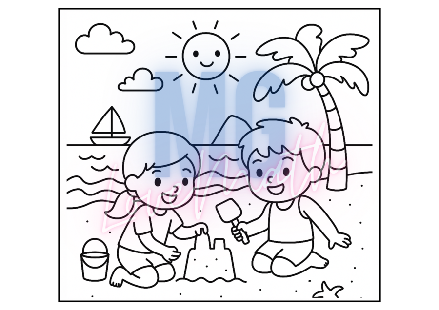 Wakacje - 30 kolorowanek dla dzieci - duża kolorowanka XXL, kolorowanki z zasadami bezpieczeństwa