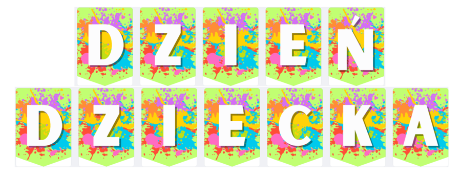 Girlanda, dekoracja, napis DZIEŃ DZIECKA