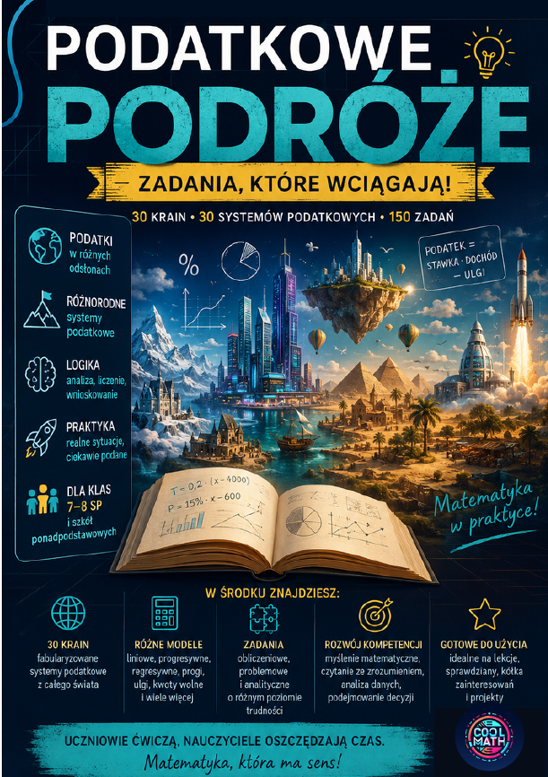Podatkowe podróże – 150 zadań matematycznych o podatkach (klasy 7–8 + szkoły ponadpodstawowe)