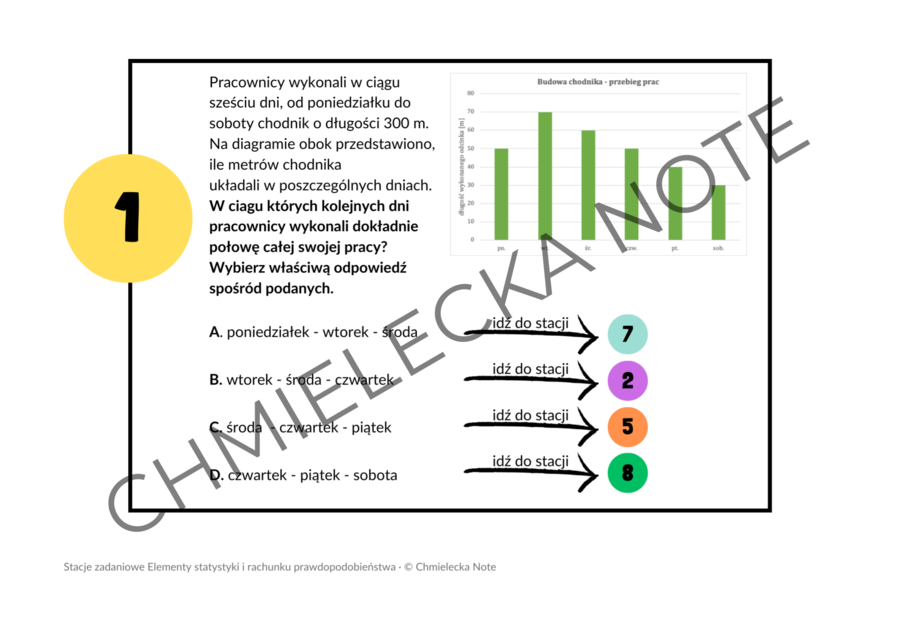 Stacje zadaniowe - Elementy statystyki i rachunku prawdopodobieństwa E8