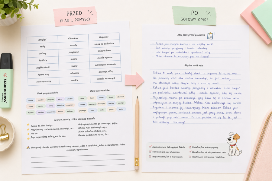 Opis psa Reksia – karta pracy do opisu
