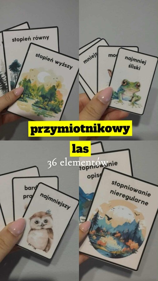 "Przymiotnikowy las" - gra dydaktyczna stopniowanie przymiotników