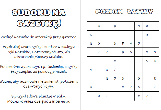 Sudoku na gazetkę