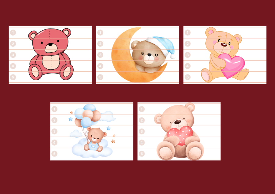 DZIEŃ PLUSZOWEGO MISIA - puzzle – biblioteka – świetlica – przedszkole – 10 wersji