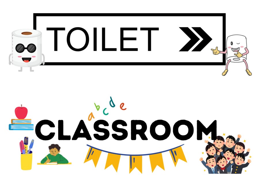 Napisy na pomieszczenia w szkole po angielsku