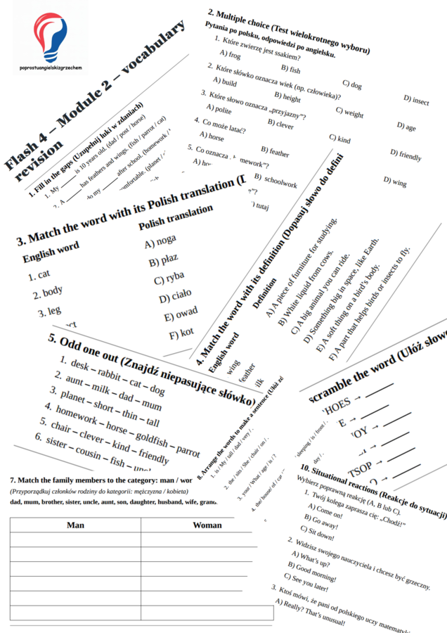 Flash 4 – Module 2 – vocabulary revision