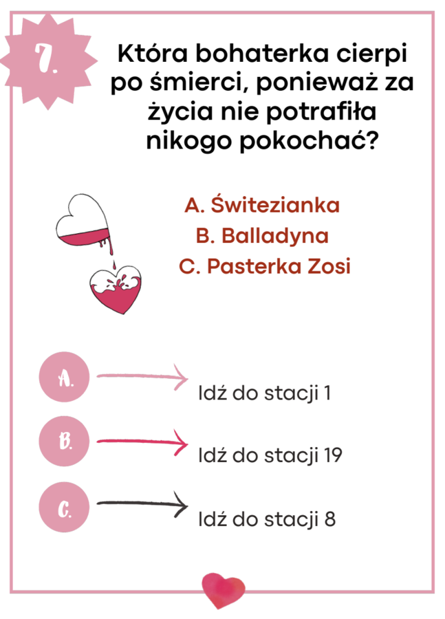 💘 Stacje zadaniowe – MIŁOŚĆ i ZDRADA w lekturach obowiązkowych  (lekcja w ruchu / zapętlone stacje)