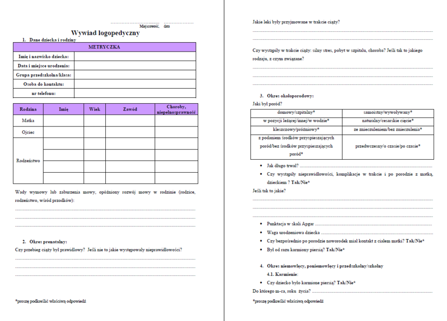 Wywiad logopedyczny