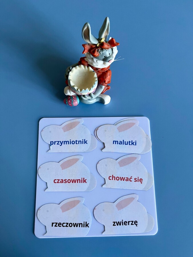 Wielkanoc - części mowy - zajączek memory