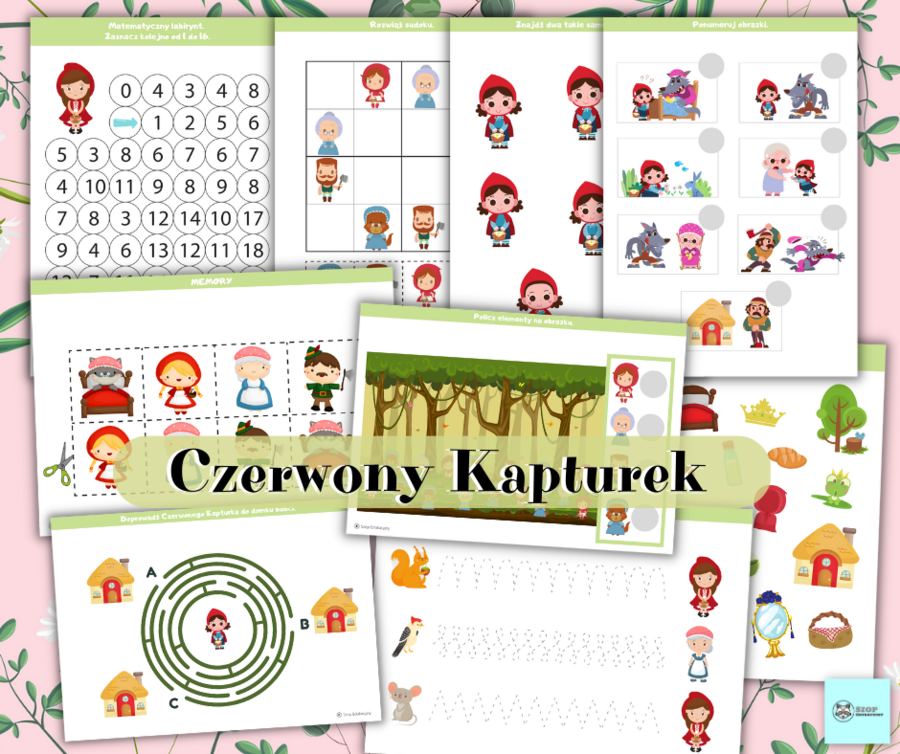 Dzień Babci i Dziadka. Dyplomy. Medale. W PREZENCIE zestaw Czerwony Kapturek.