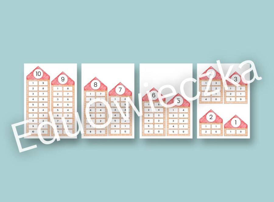 Domki liczbowe - plakaty