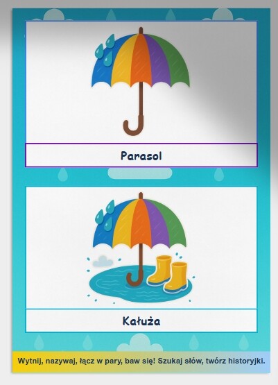Karty obrazkowe "Deszcz i pogoda"