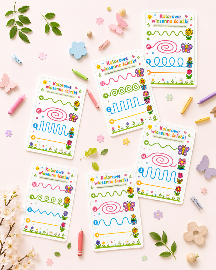 Kolorowe wiosenne ścieżki