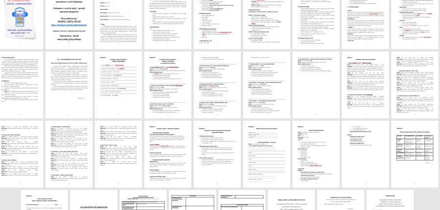 Innowacja/projekt z języka polskiego „Halo! Tu literatura! Podcasty z bohaterami lektur” (wersja do edycji) 35 stron