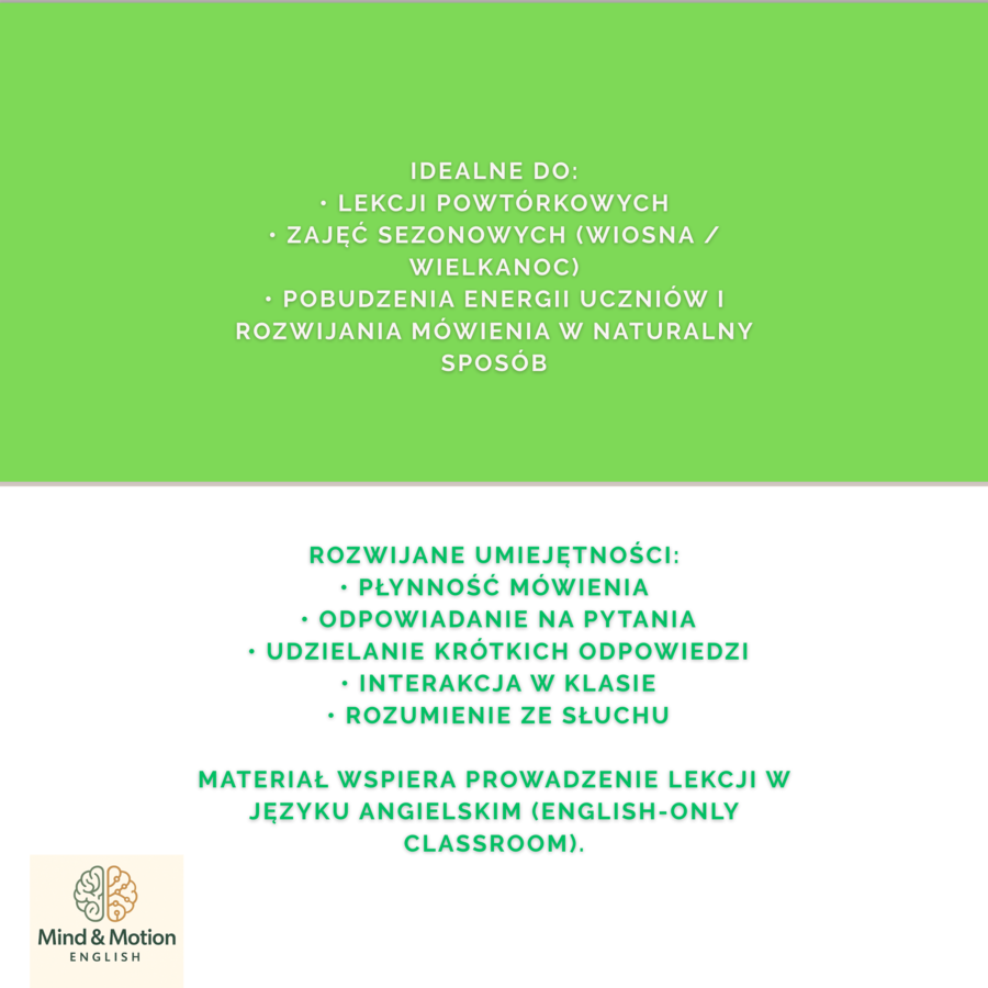 Spring & Easter – Speaking Games | ruchowe gry na mówienie | low prep | klasy 3–6
