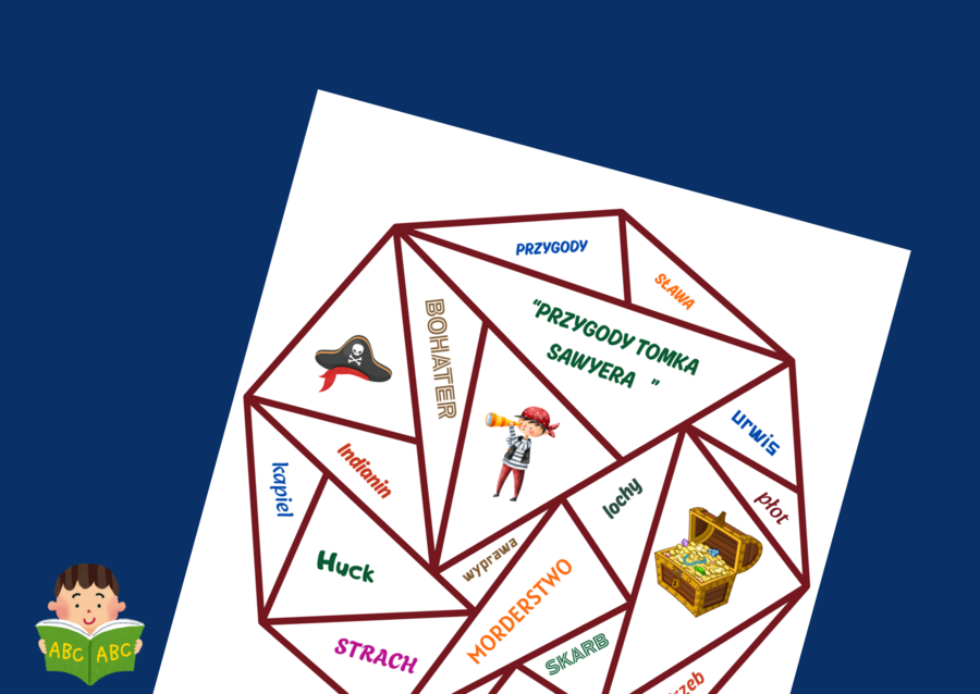 "PRZYGODY TOMKA SAWYERA" – układanka – puzzle – egzamin – powtórka – lektura uzupełniająca – karta pracy