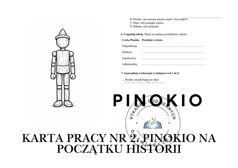 KARTA PRACY nr 2. Pinokio na początku historii