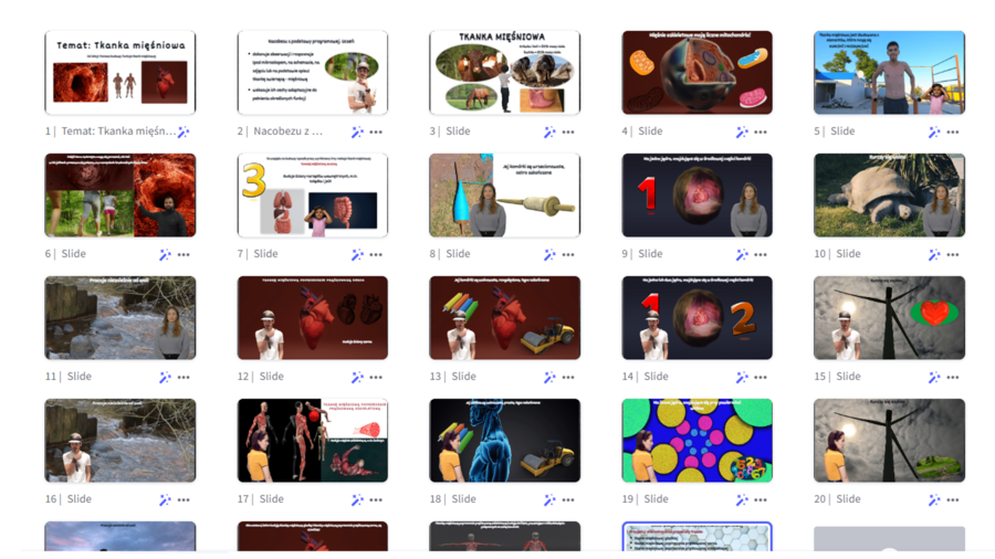 Prezentacja w genial.ly „Tkanki zwierzęce – tkanka mięśniowa” – biologia klasa VI, dział I – temat 3