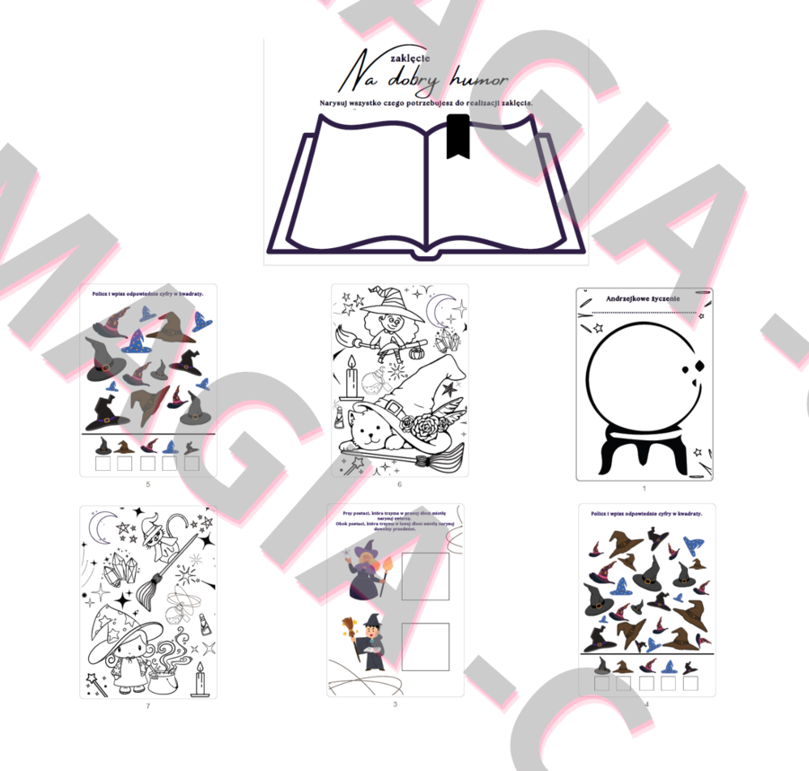 Andrzejki materiały karty pracy kolorowanki