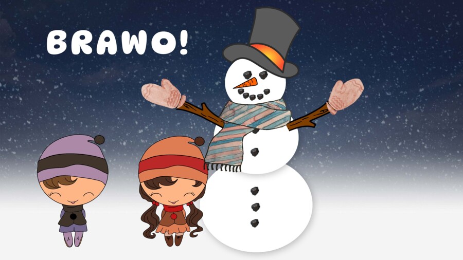 Ortografia "ó" i "u" - budujemy bałwanka! Zima, śnieg, mikołajki, bałwan, pdf, genially, gra.