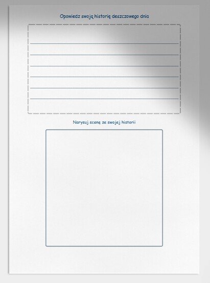 Temat zajęć: „Pomysły na deszczowe dni” . Burza mózgów z dziećmi, co robić w domu, gdy pada deszcz.