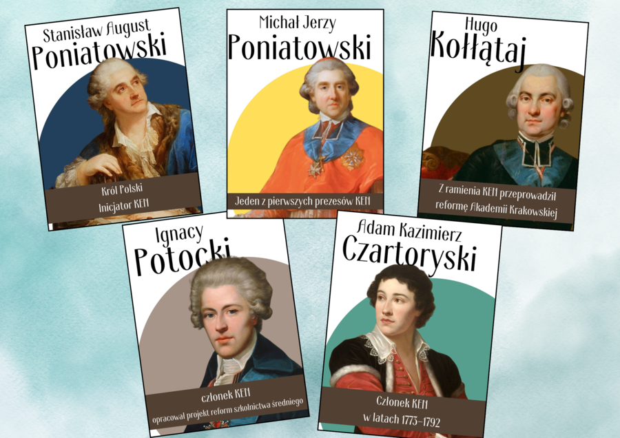 Plakaty z Twórcami KEN Komisji Edukacji Narodowej– idealne na gazetkę szkolną, dekoracje, lekcje