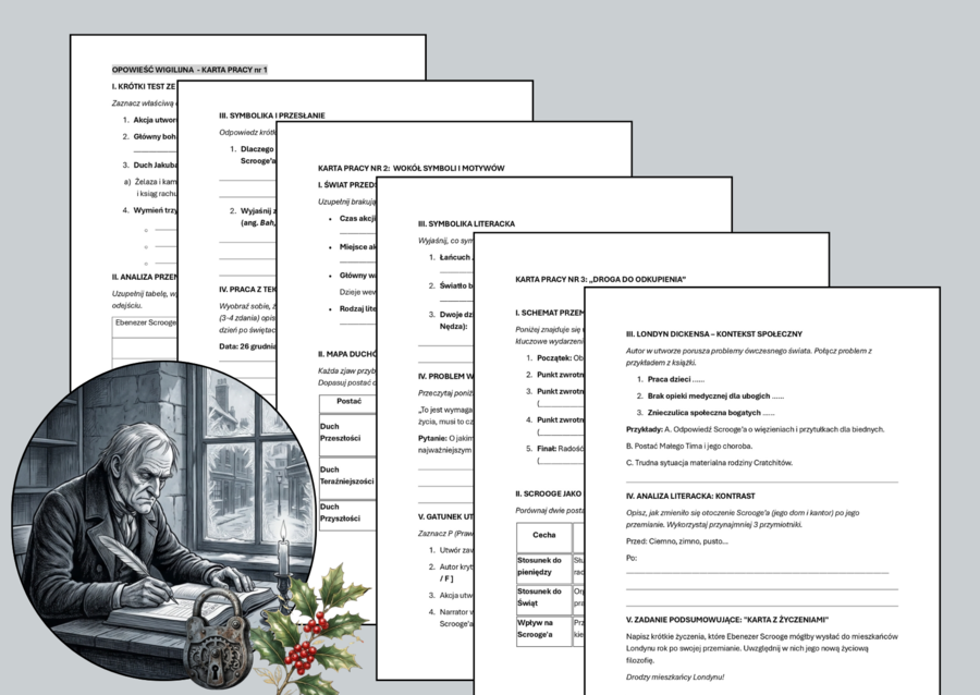 🎄"OPOWIEŚĆ WIGILIJNA"  – Zestaw 3 kart pracy + odpowiedzi