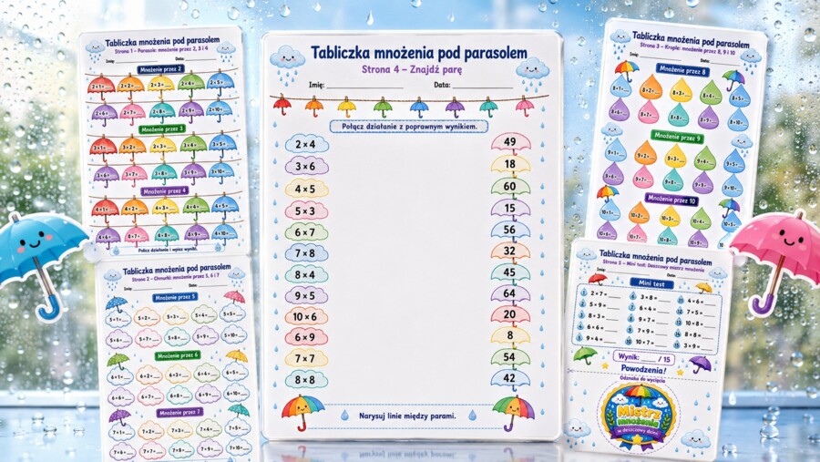 Tabliczka mnożenia pod parasolem