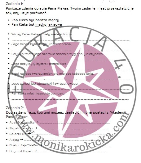 Opis Pana Kleksa_ćwiczenia redakcyjne