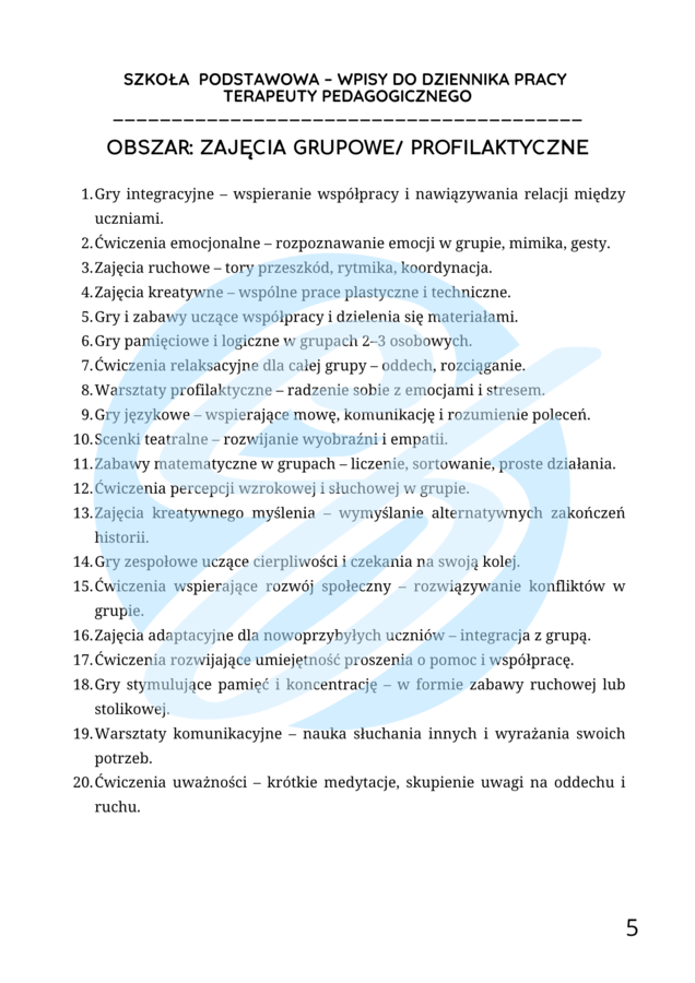 Terapeuta pedagogiczny w szkole podstawowej – przykładowe wpisy do dziennika